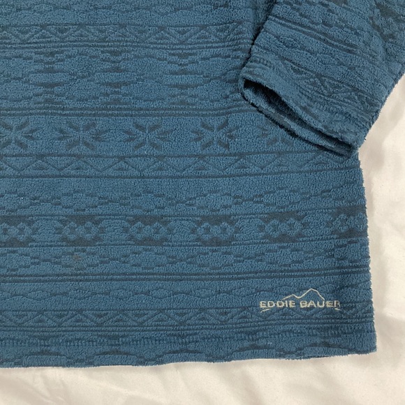 Eddie Bauer Fleece 1/2 Zip Up PullOn Baselayer Blue Women’s Small Textured - Picture 3 of 8